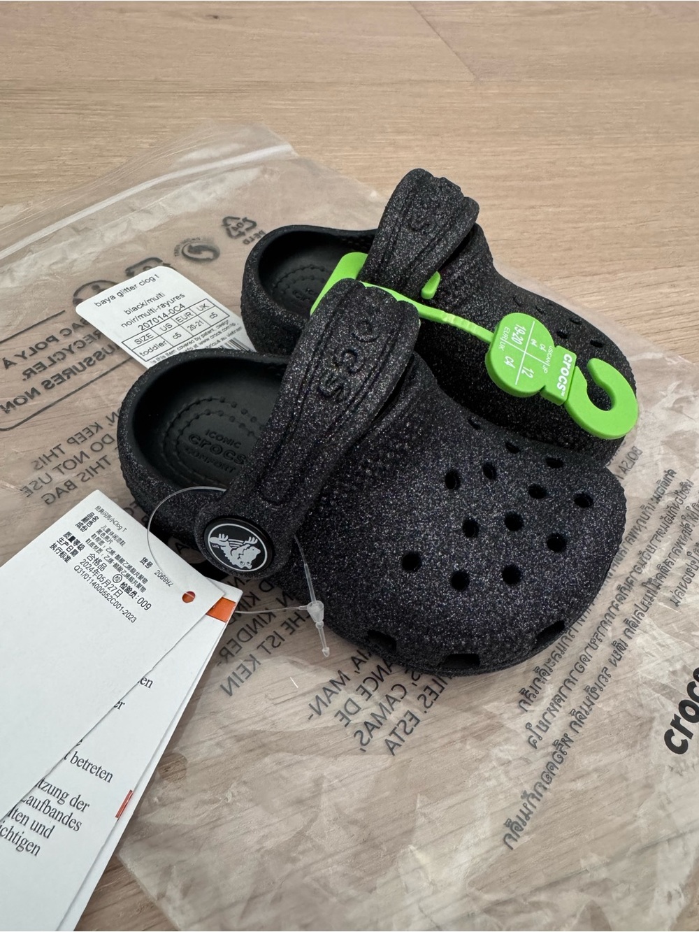 Crocs Kids Classic Clog Black Glitter